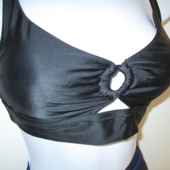 Bar III Women's Resort Solids Ring-Detail Tie-Back Bikini Top NWT Sz M - Picture 4 of 8